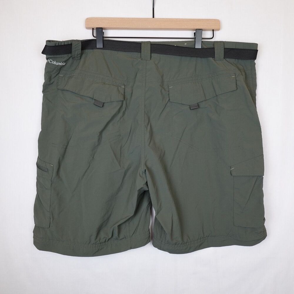 Columbia Omni-Shade Sun Protection Men's Shorts Size 44w Green Cargo Belted Zip - Picture 2 of 16